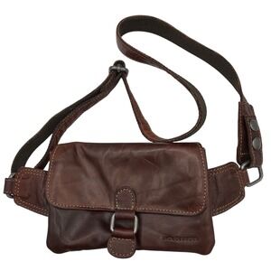 Jack Georges‎ Large Voyager Belt Bag Brown Leather Unisex Fanny Pack